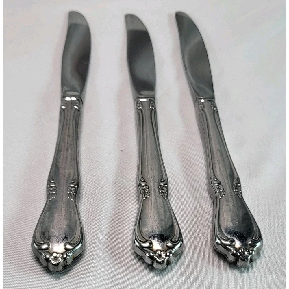 Lot of 3 Butter Knives Oneidacraft Celebrity Stainless Flatware Utensil USA Made